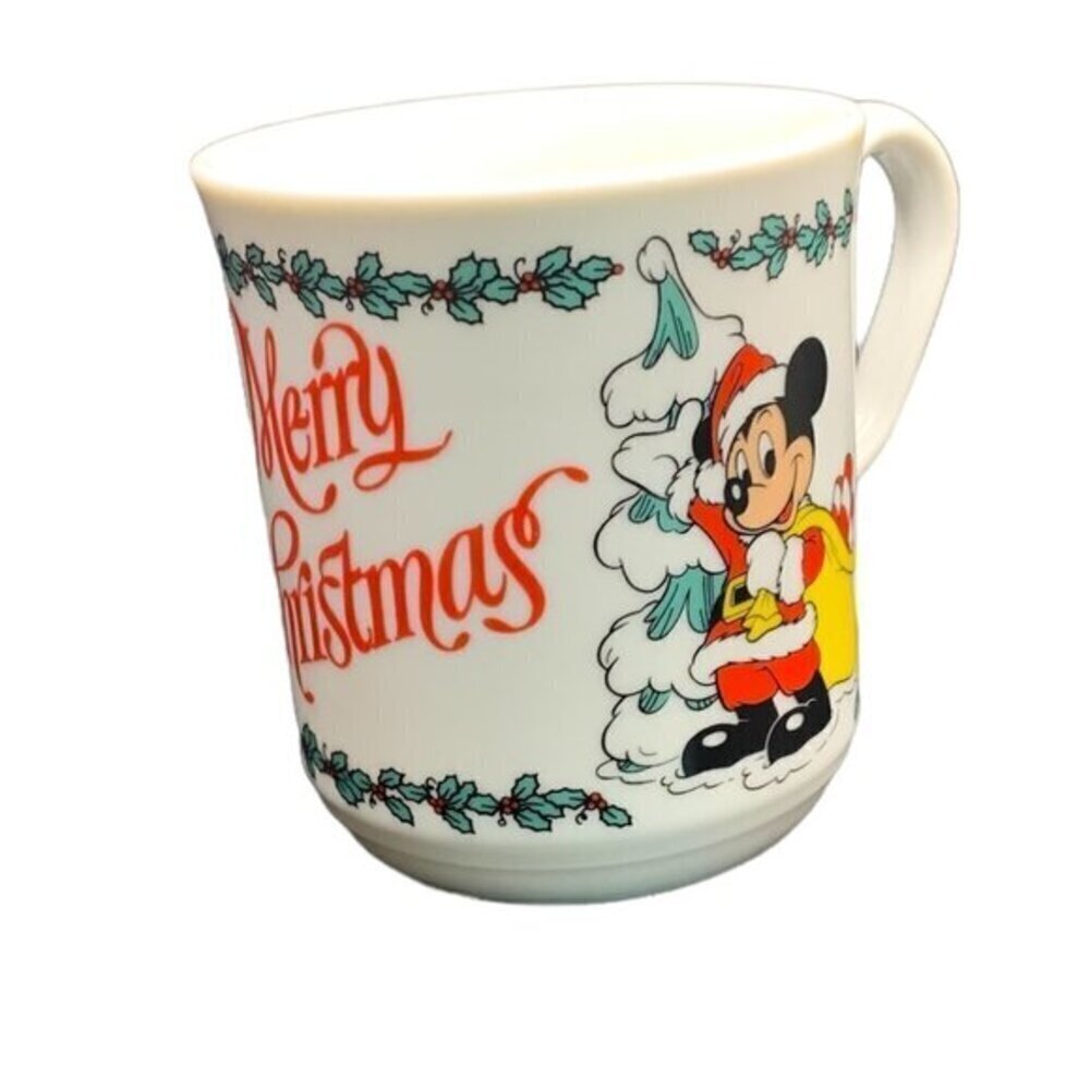 VINTAGE Disneyland Christmas Mug Santa Mickey Mouse